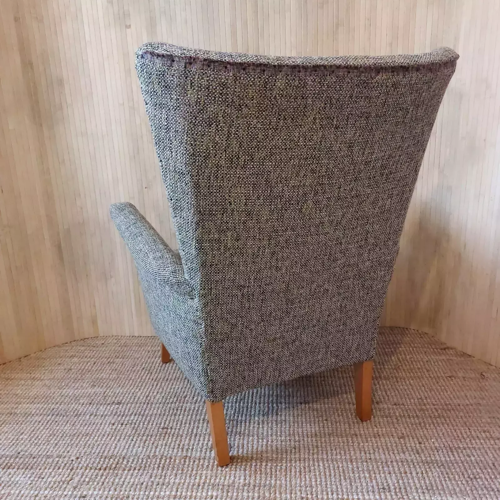 Furniture Fab Vintage Mid Century 1960s Petite Lounge Armchair Multicolour Basketweave photo