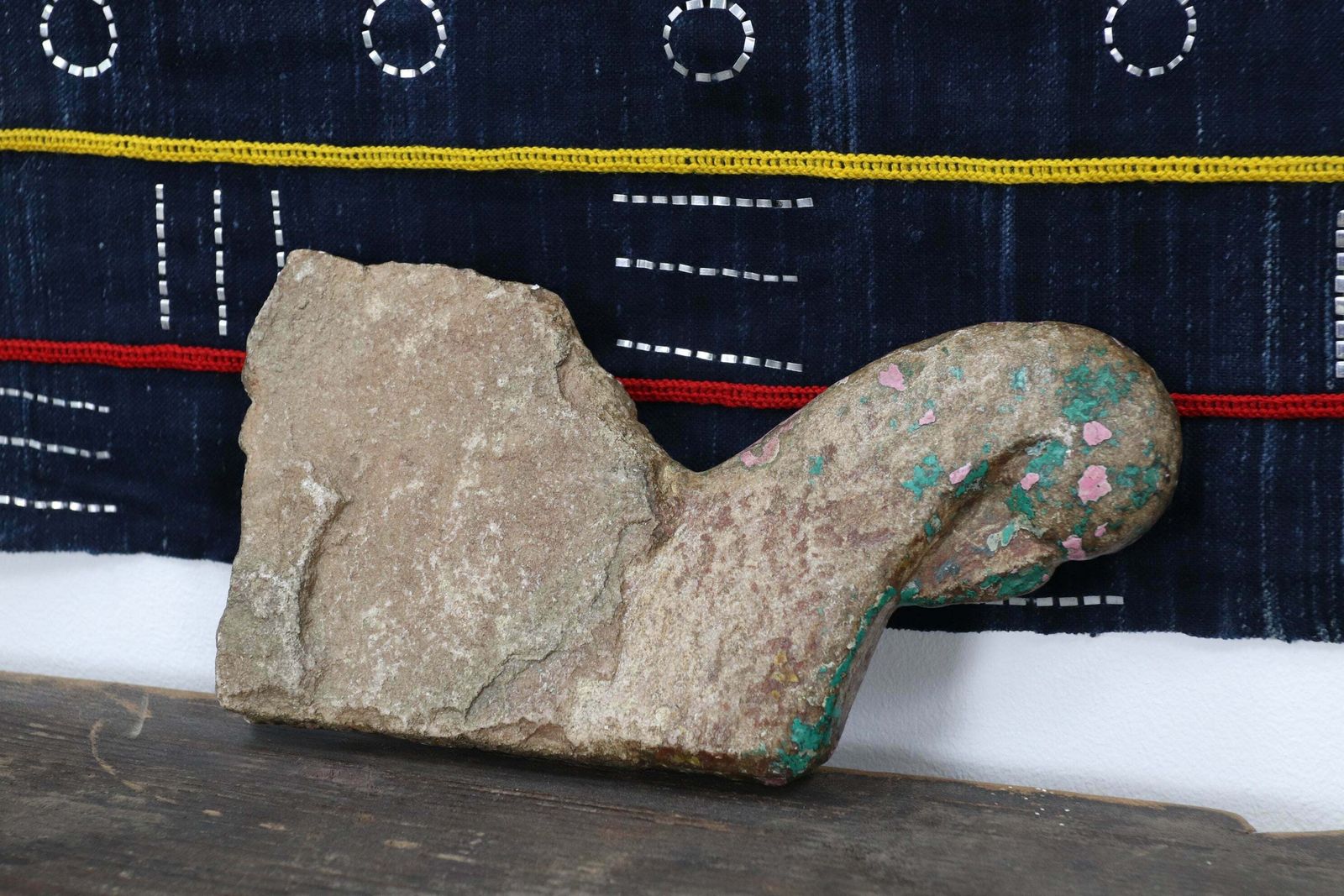 Indian Stone Peacock Turban Hanger  Dungarpur 18th Century (1)