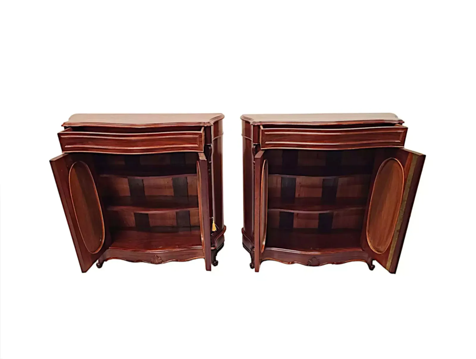 A Stunning Pair Of 19th Century Two Door Side Cabinets photo Furniture