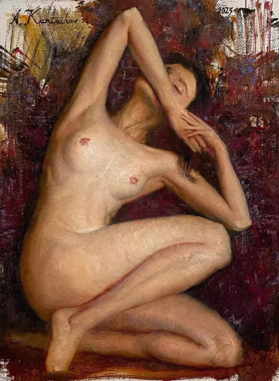 Giclée Print On Canvas, Naked Triangle, 2023, By Kartashov Andrey, Russia, 21st Century. 1 Of 50 Limited Prints.