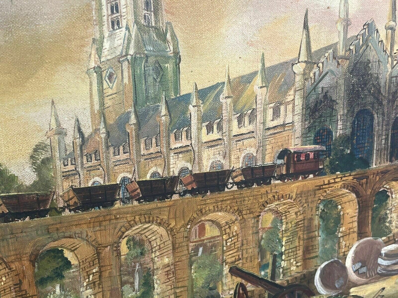 Middleton Railway, Leeds, Industrial Revolution Oil Painting, Highly Detailed. photo 688.0