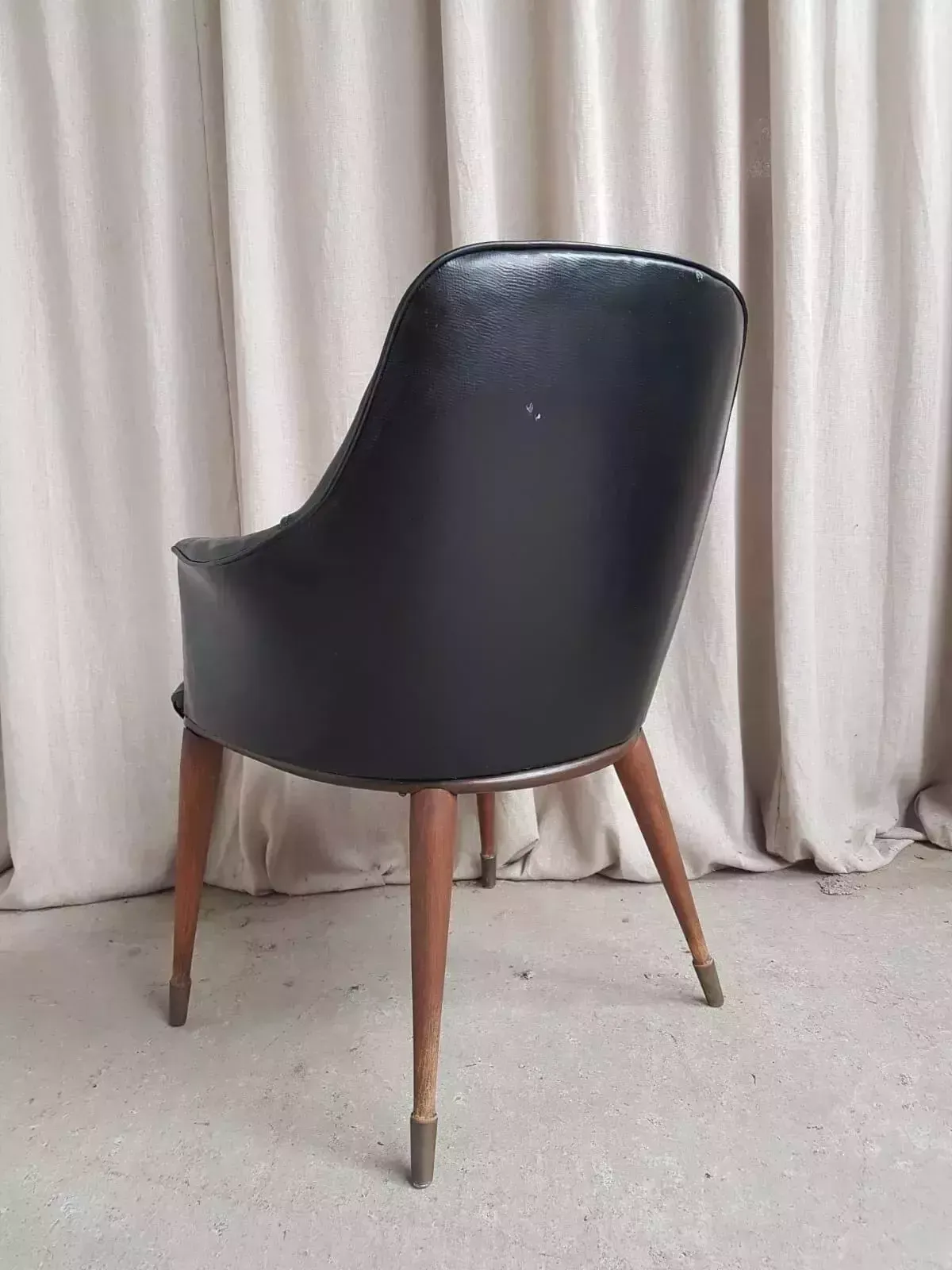 Furniture Vtg Mid Century Vinyl Leather Cocktail Chair Retro Danish Italian Design R536 photo