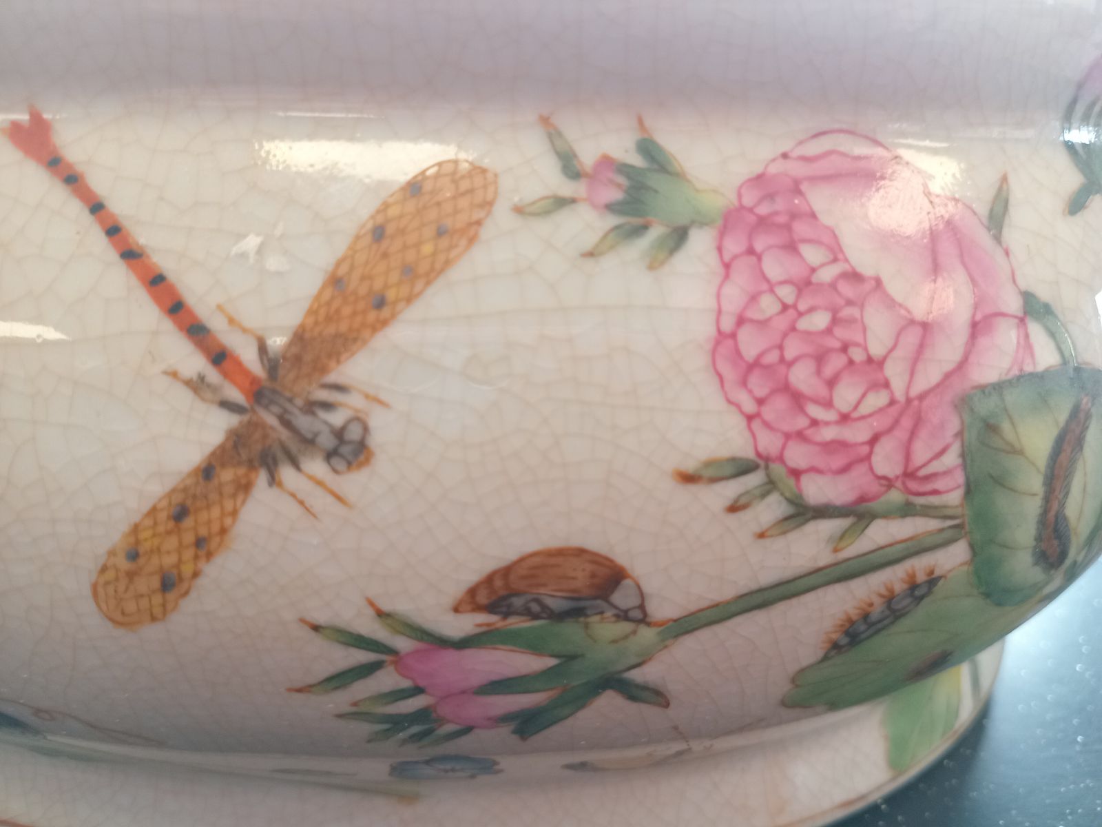 Old Chinese? Koi Foot Baths. Beautifully Decorated With Dragonflies, Peonies, Butterflies Etc. photo 220.0