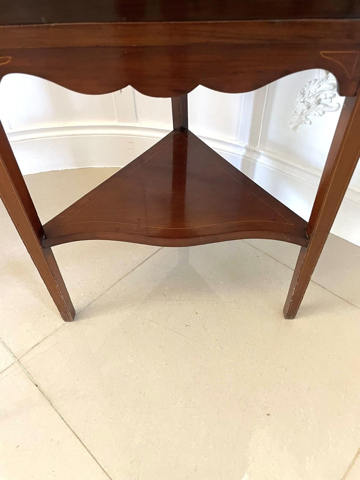 Antique Quality Early 20th Century Mahogany Inlaid Corner Cabinet photo buy