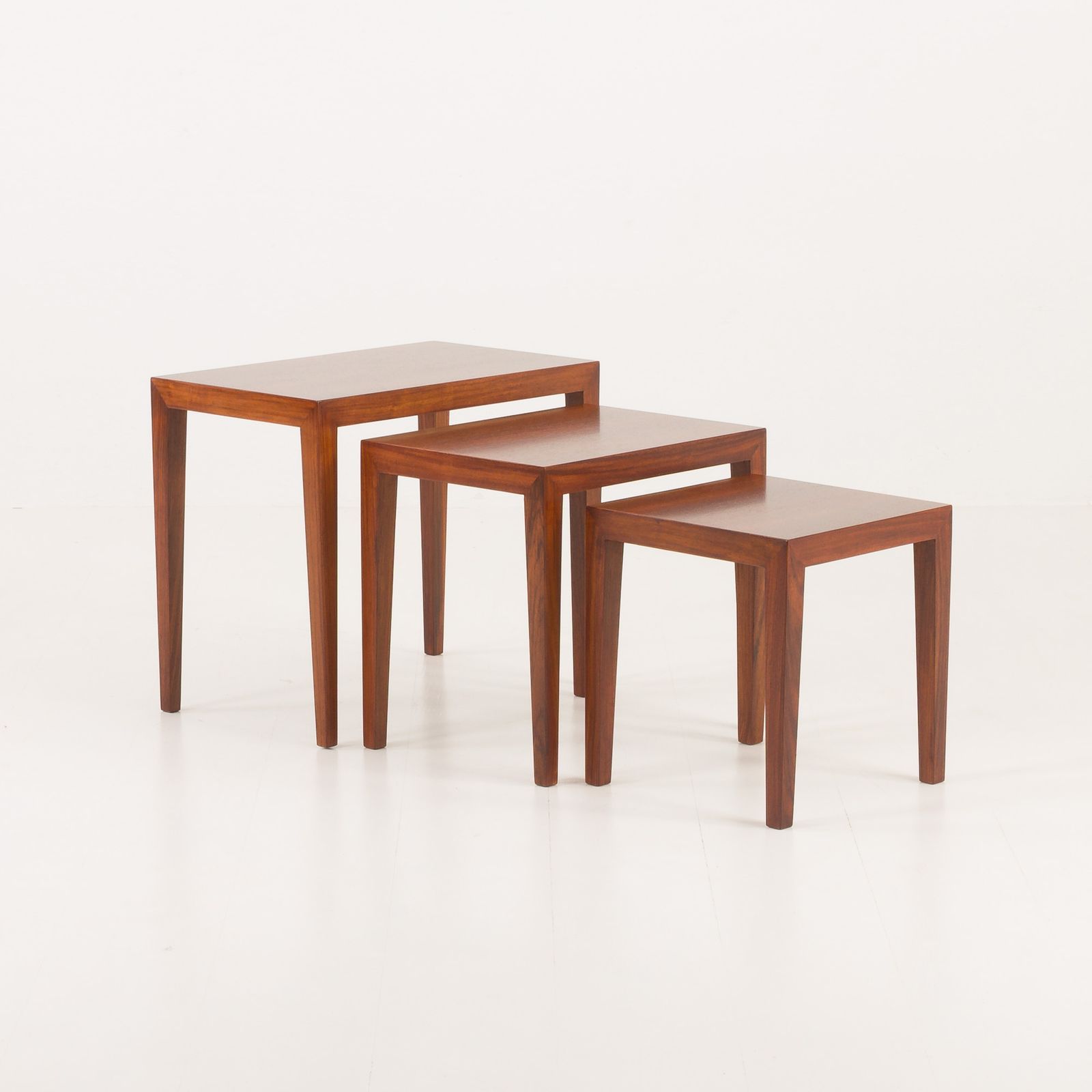 Severin Hansen Rosewood Nesting Tables, Haslev, Denmark, 1960s. Set Of 3 photo for sale
