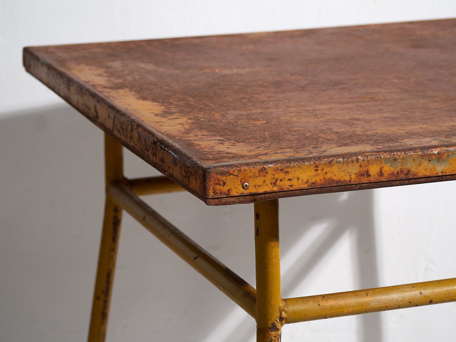 Ochre Colored Antique Outdoor Table photo for sale