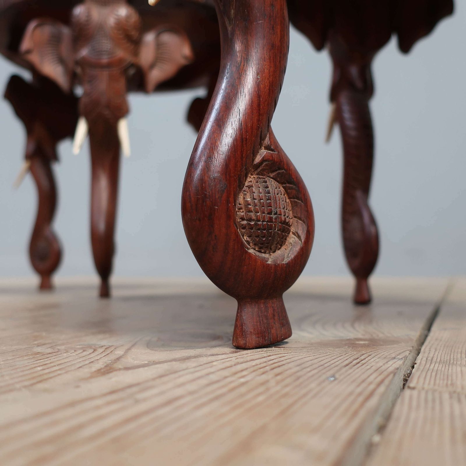Pair Of Diminutive Anglo Indian Elephant Tables photo 395.0
