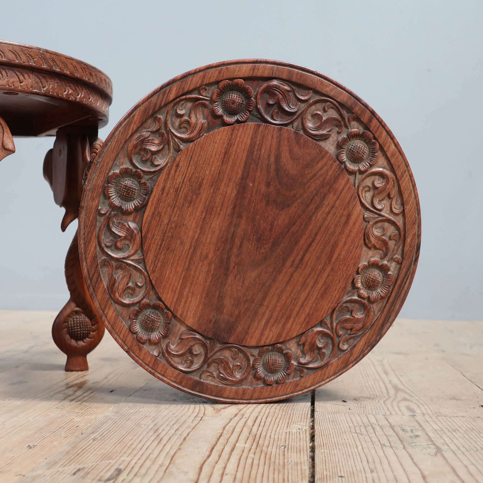 Pair Of Diminutive Anglo Indian Elephant Tables photo vinterior
