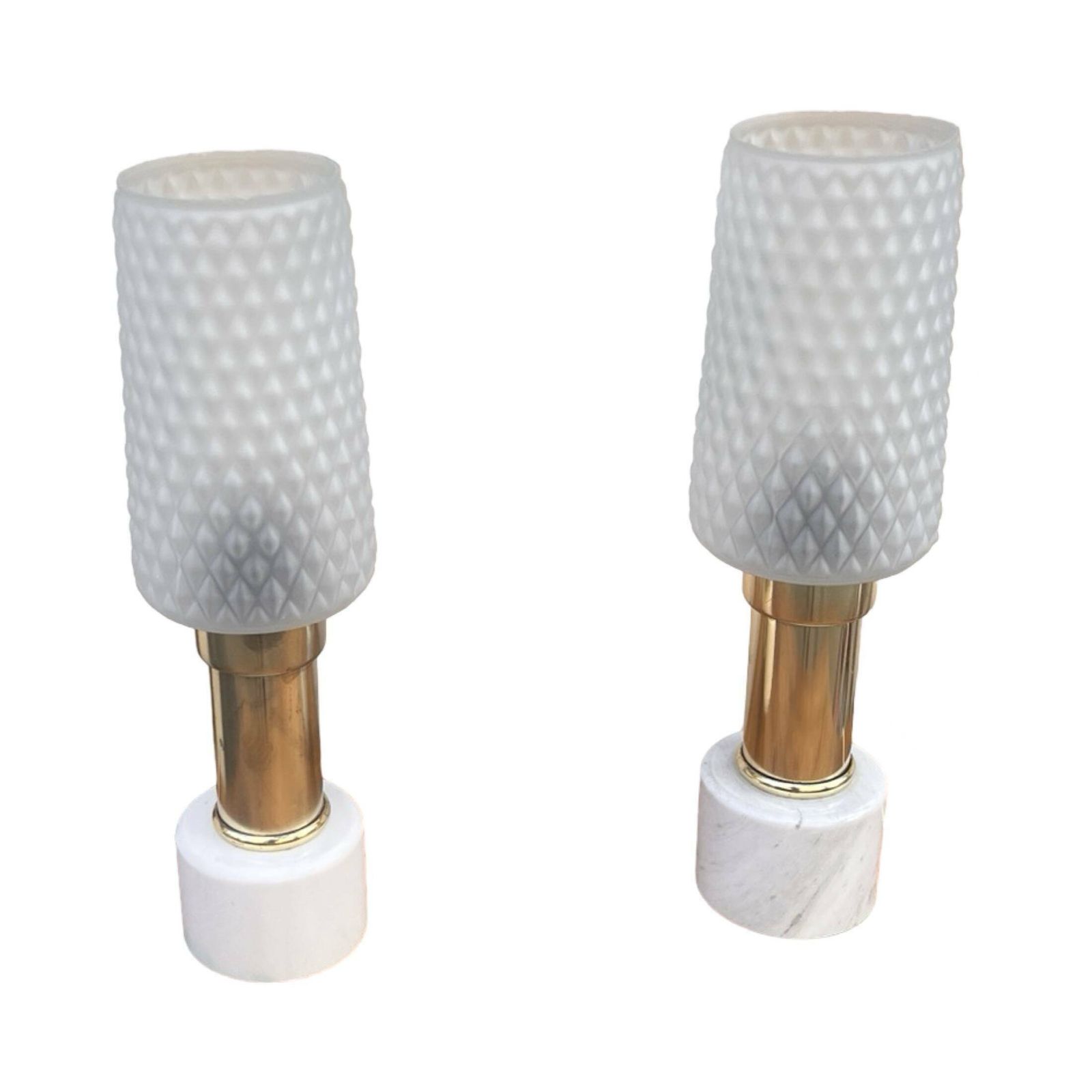 A Pair Of Bedside Lamps With A Marble Base, Veb Narva Leuchtenbau Lengefeld photo furniture