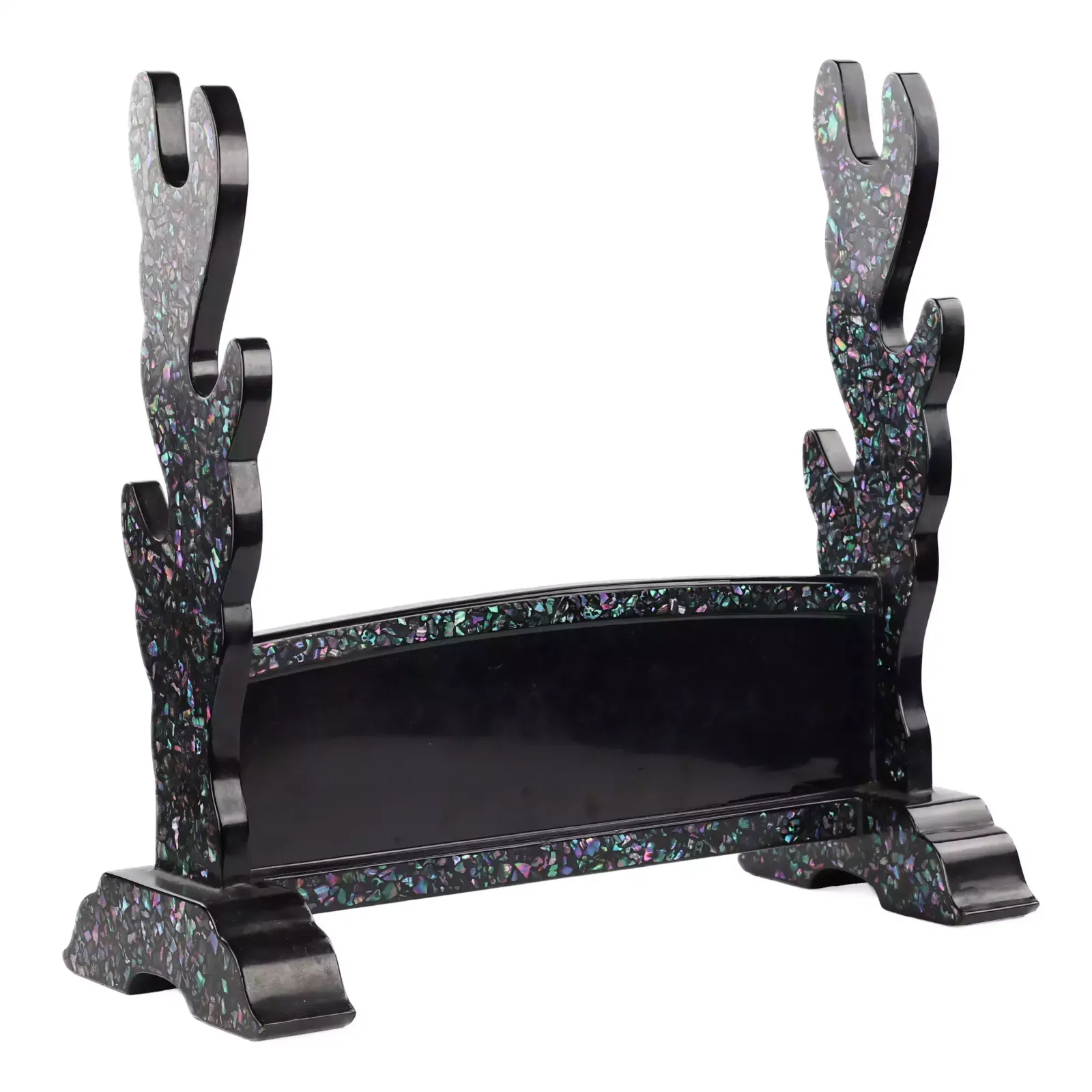 A Sword Stand (Katana`kake) Made Of Black Lacquered Wood. 20th Century. photo for sale