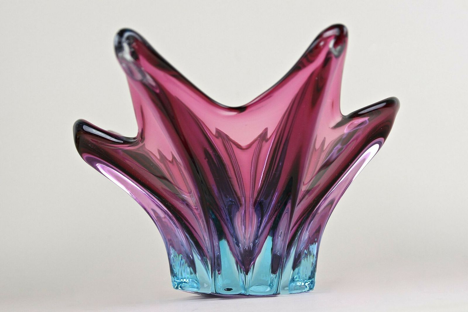 photo buy Mid Century Murano Glass Bowl, Purple/ Blue Tones, Italy Ca. 1960
