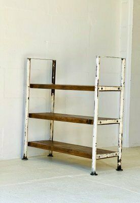 Industrial Wall Unit In Metal And Spruce photo for sale