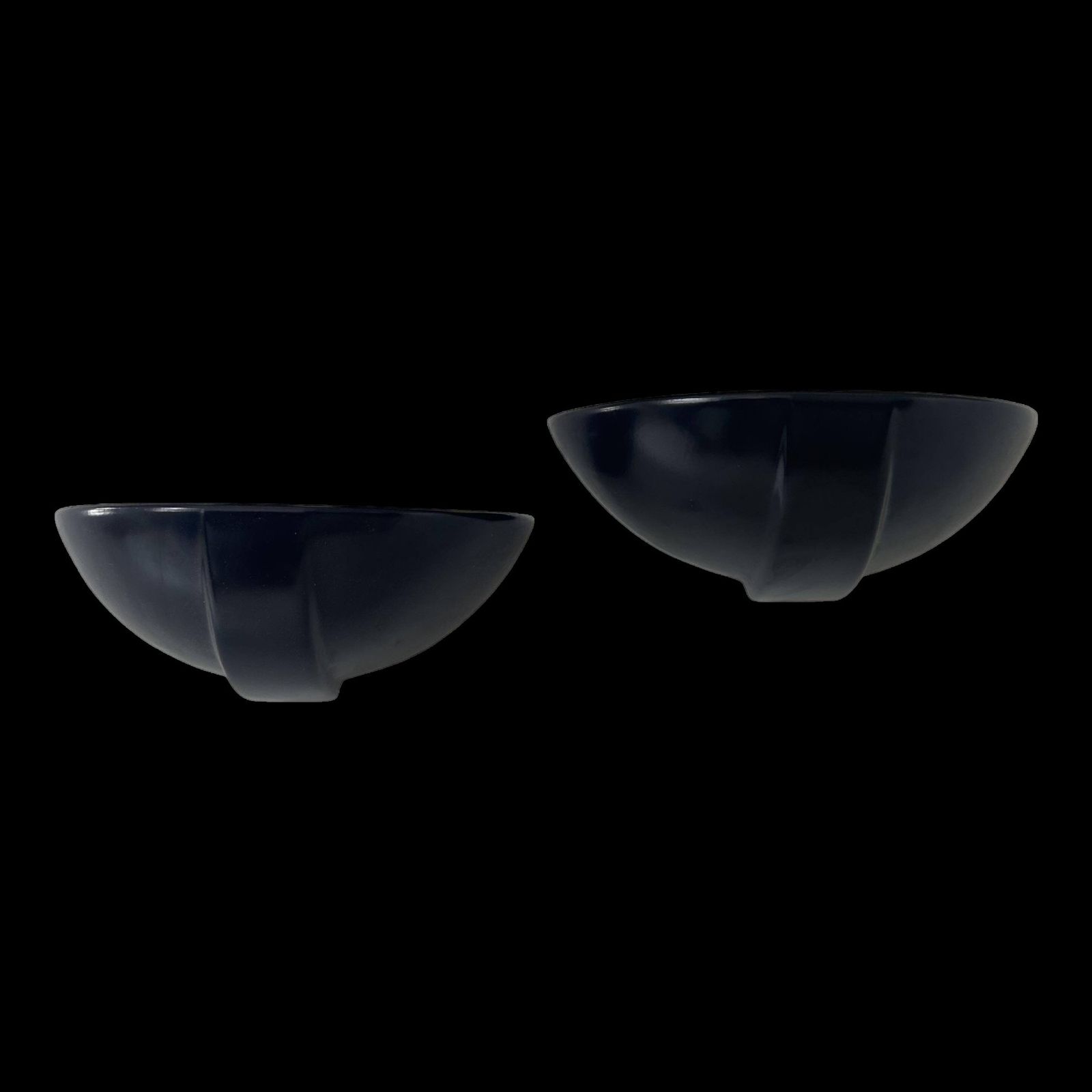 Pair Of Vintage Wall Lights, Black Porcelain, France 1970