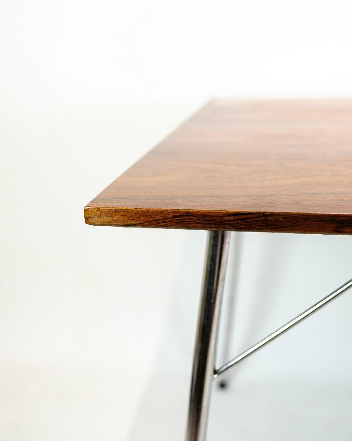Dining Table In Rosewood & Chromed Steel Frame By Arne Jacobsen For Fritz Hansen From 1960s photo 2445.0