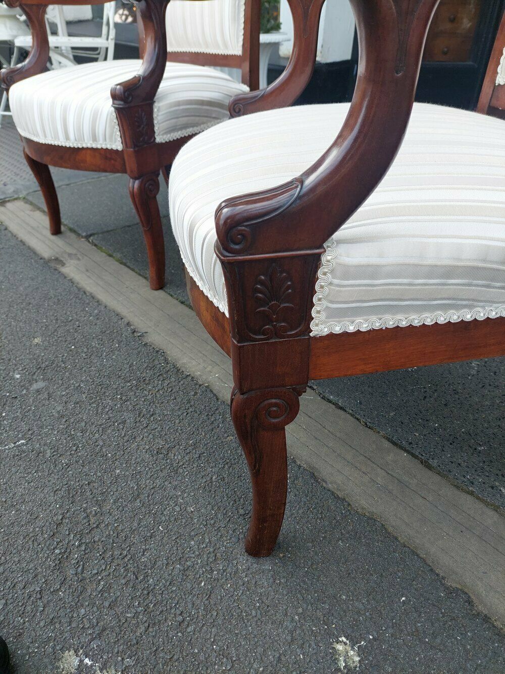 Pair Of Late 19th Carved Mahogany Armchairs photo 1950.0