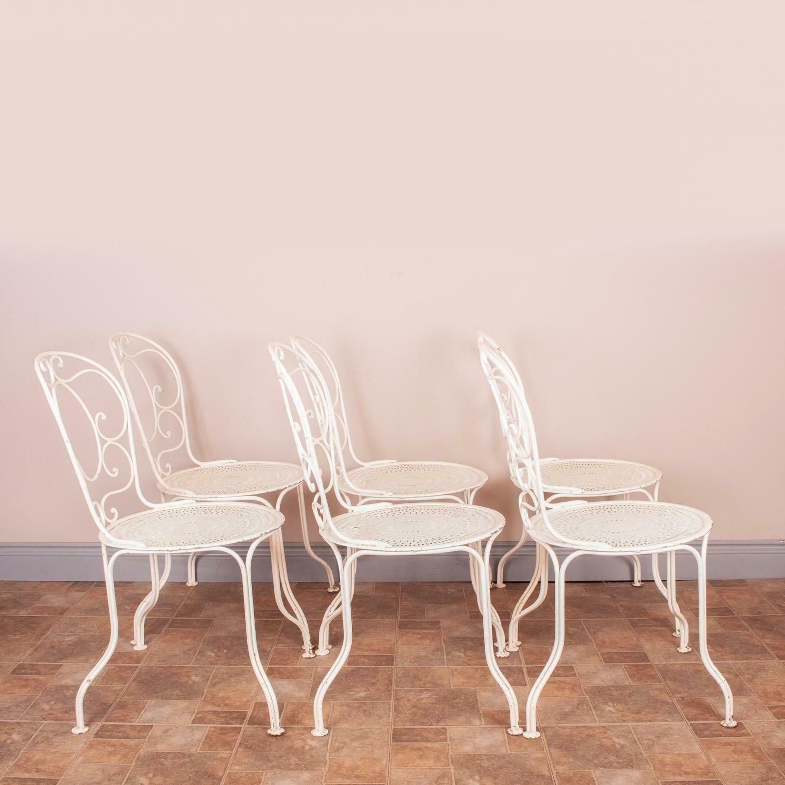 Set Of 6 Metal Garden Conservatory Bistro Chairs photo 480.0