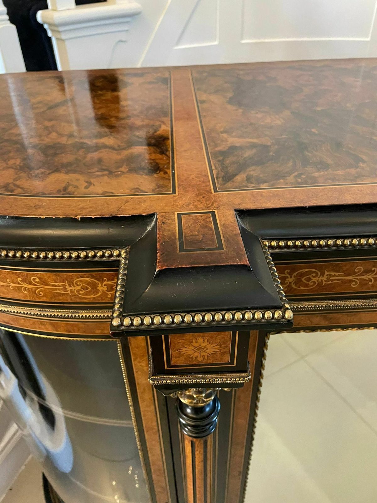 Superb Quality Large Antique 19th Century Burr Walnut And Amboyna Inlaid Credenza photo buy