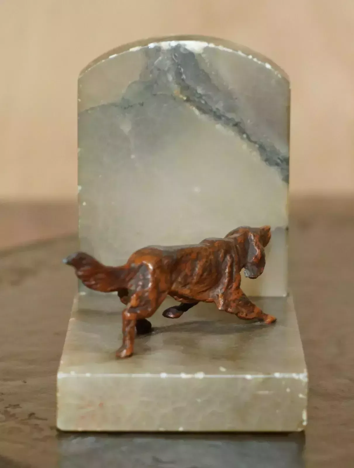 Stunning Pair Of Antique Austrian Cold Painted Bronze Onyx Dog Hounds Bookends photo 695.0