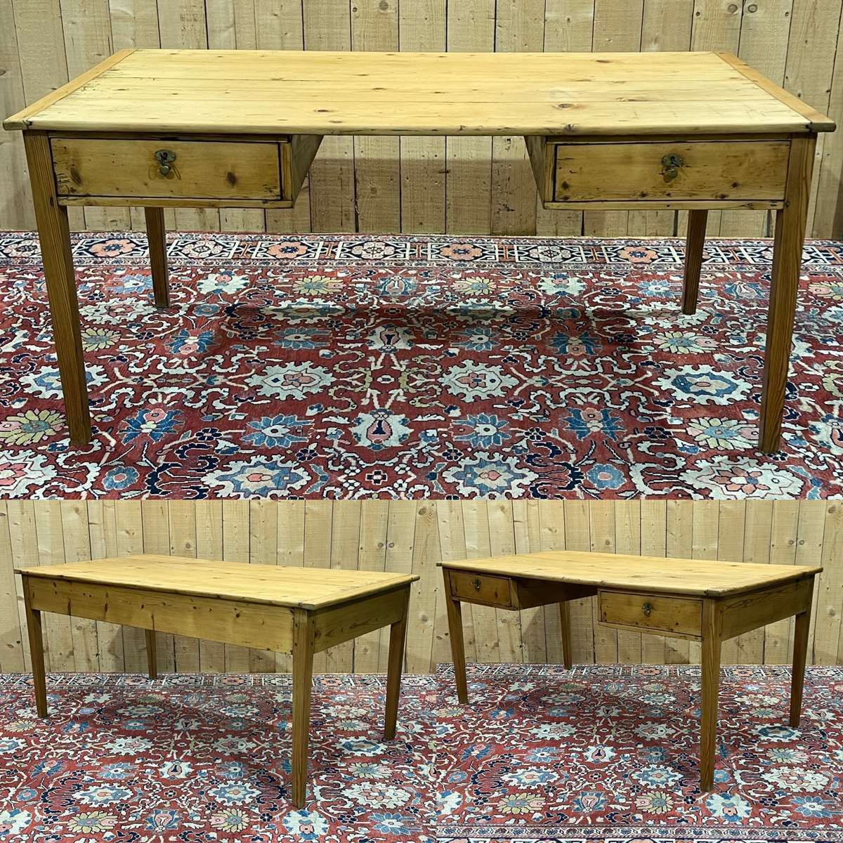 Flat Desk From The Beginning Of The 20th Century In Fir