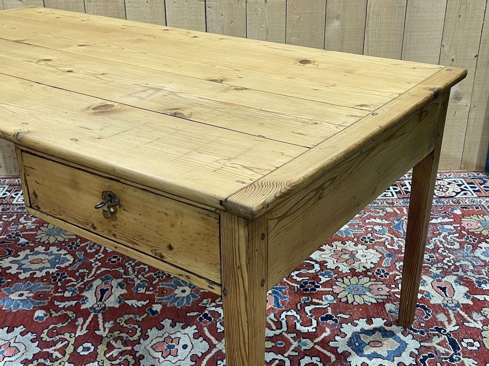 Flat Desk From The Beginning Of The 20th Century In Fir photo vintage