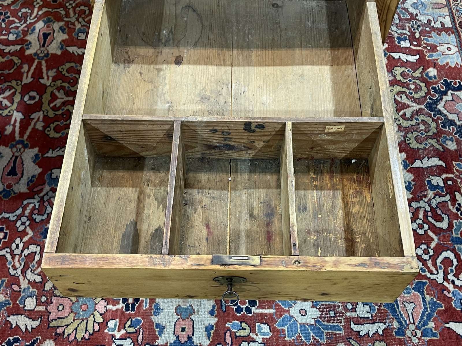 Furniture Flat Desk From The Beginning Of The 20th Century In Fir photo