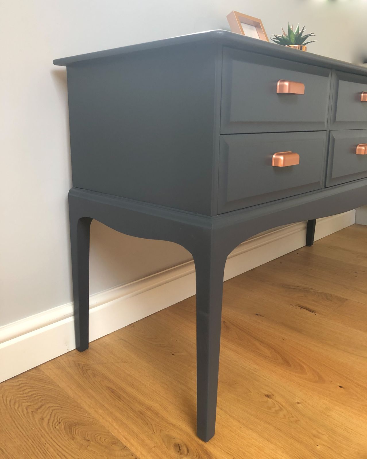 Stag Minstrel Dressing Table  With 6 Drawers Painted In Blue photo Furniture