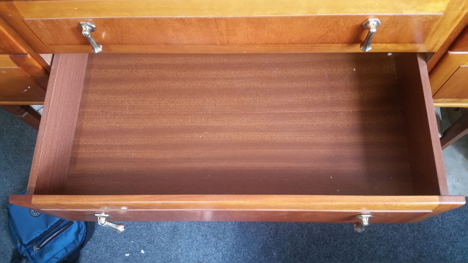 Bespoke Unique Design Uk Mid Century Teak Sideboard Dresser From Meredew , Symetrically Built With Expert Craftsmanship In The United Kingdom With Rare Bespoke Legs. Very Hard To Find   2 Owners Since Purchased New photo buy