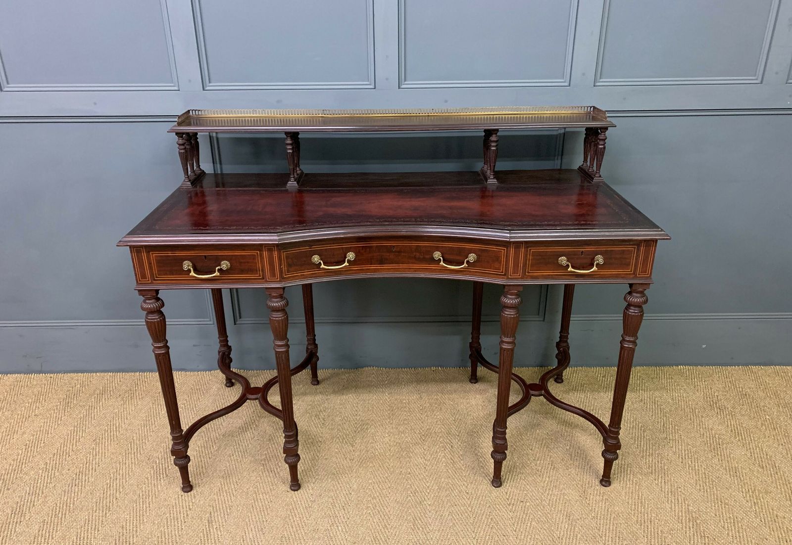 Inlaid Mahogany Writing Desk By Collinson And Lock