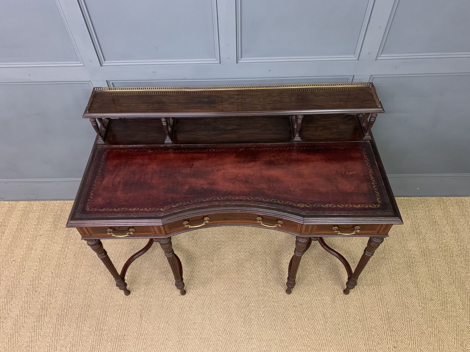 Inlaid Mahogany Writing Desk By Collinson And Lock photo vinterior