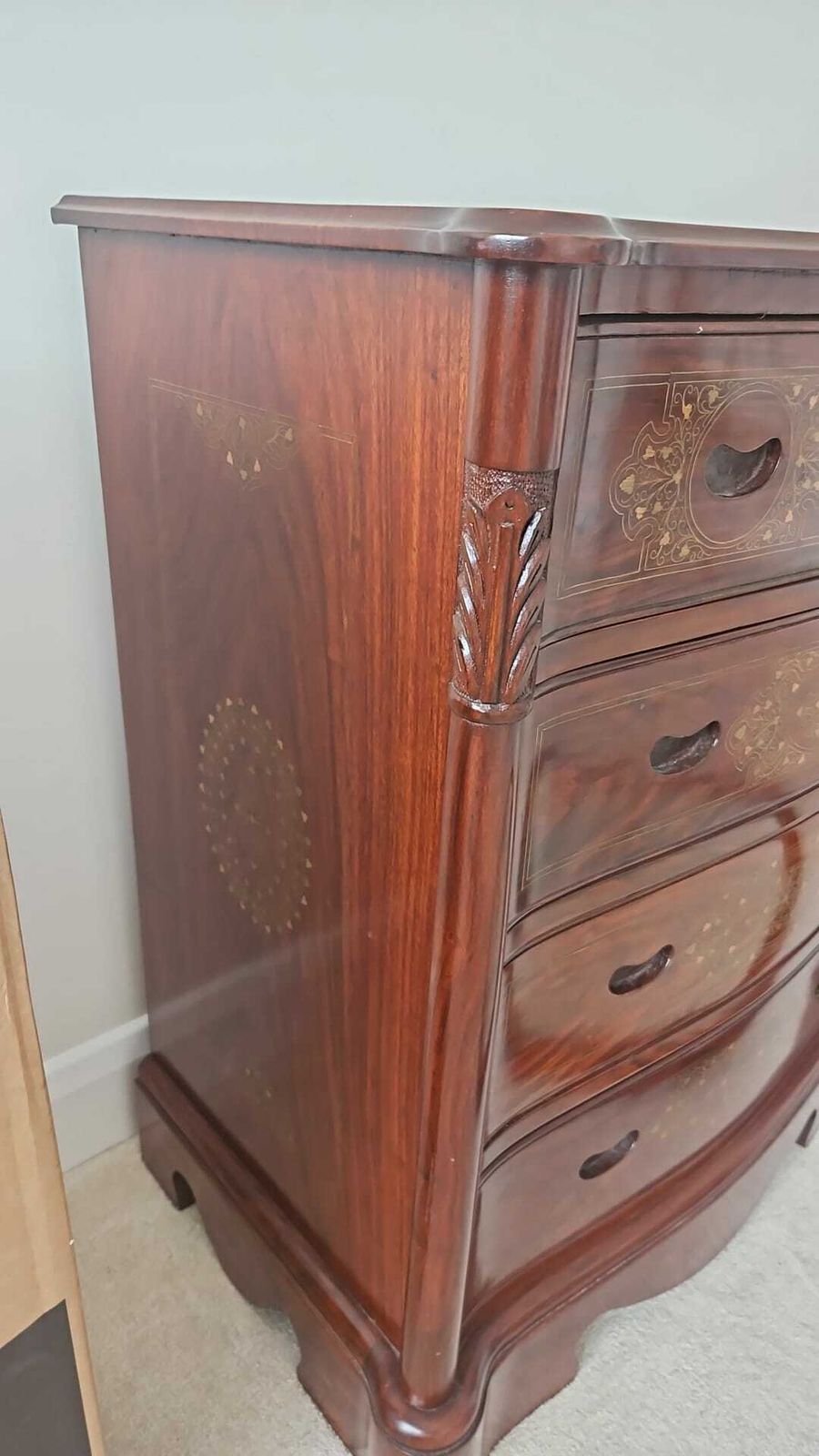 Vintage Rosewood Brass Inlay Drawers (Part Of A 3 Piece Set Or Separate) photo for sale