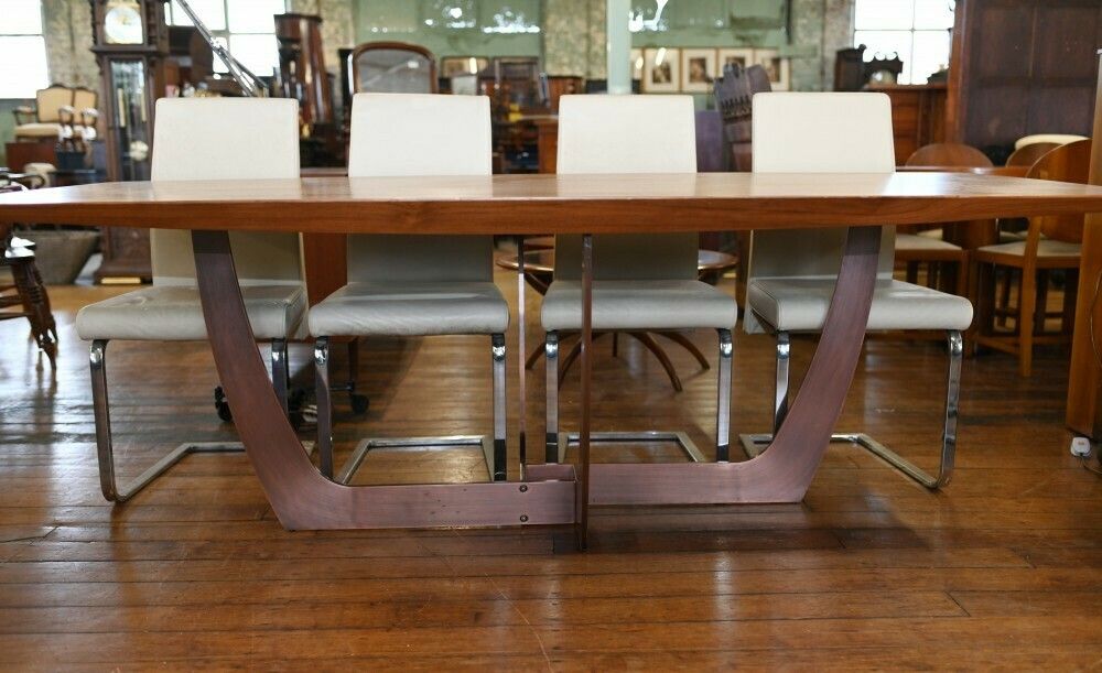 1995.0 Italian Mid Century Modern Dining Table And Effezeta Chairs Set photo