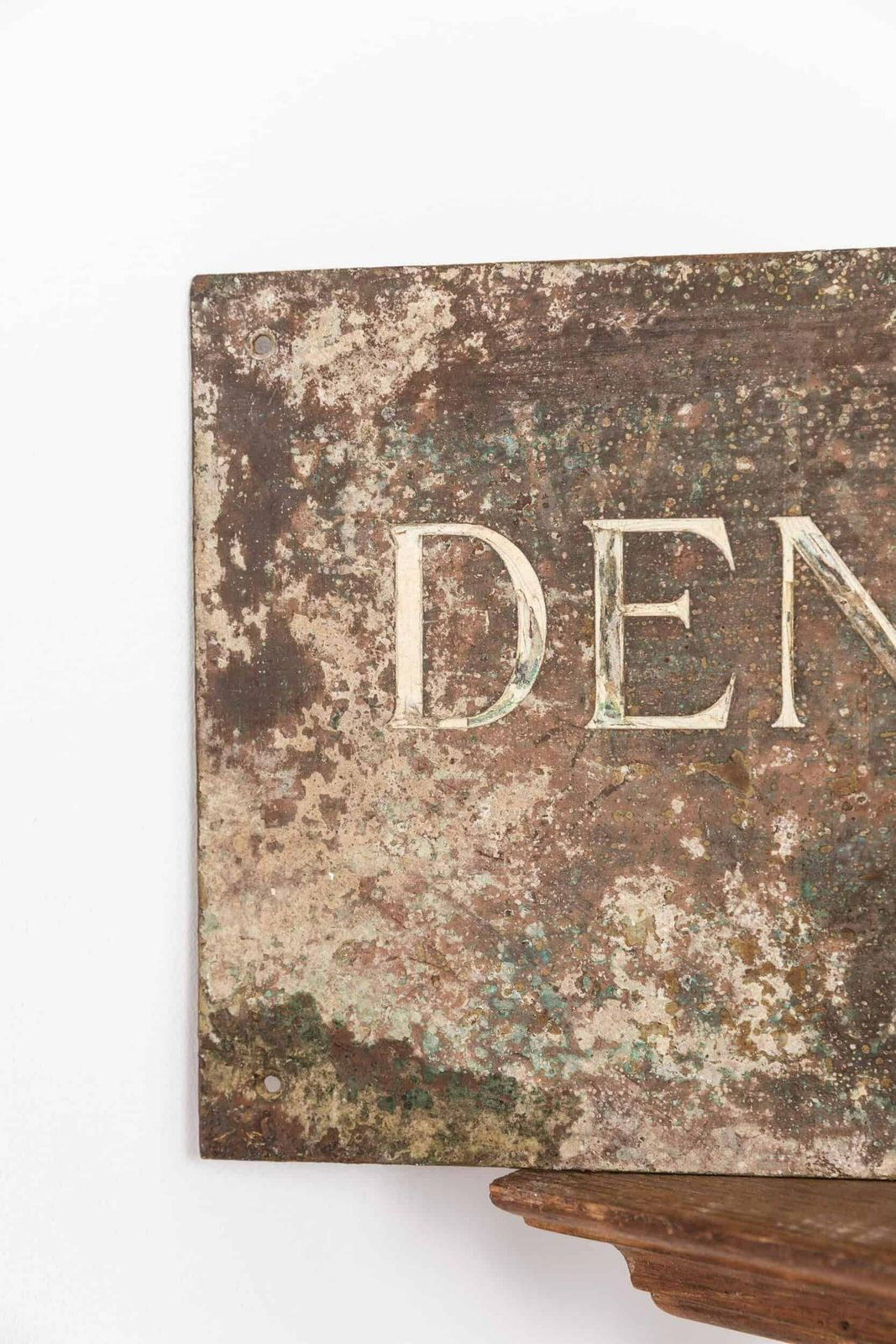 Antique Brass Inlaid Dentist Sign photo 150.0