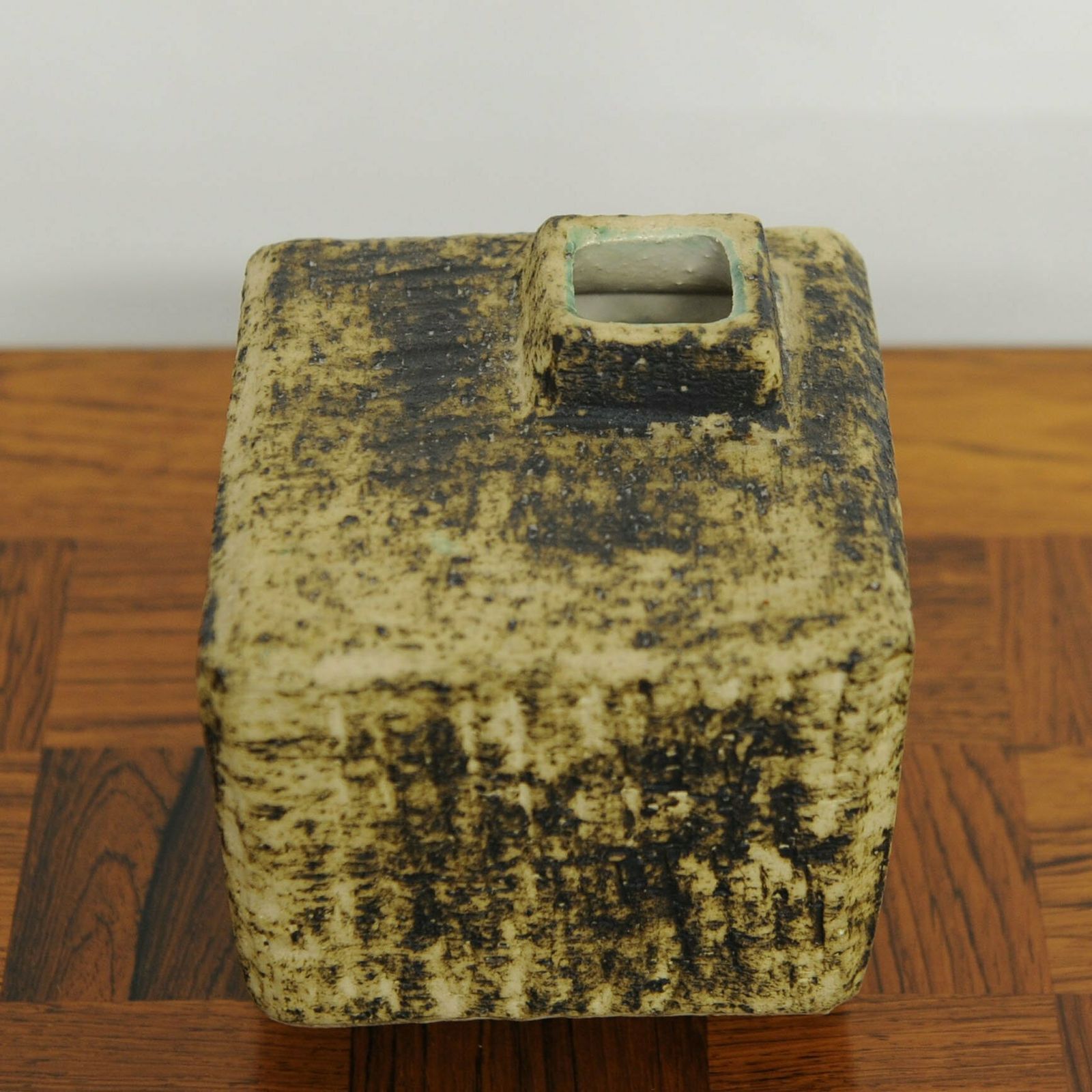 Brutalist Ceramic Chimney Square Vase By Pieter Groeneveldt, Netherlands, 1960s photo Home Decor