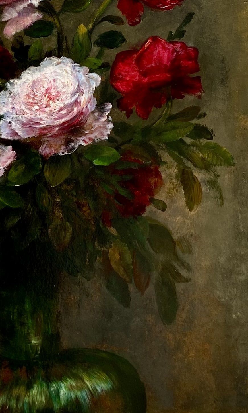 6500.0 'Various Colourful Roses In A Glass Vase' By F. Clairval photo