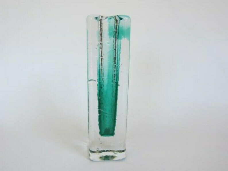 Ice Glass Vase Mid Century Modern Schott Zwiesel, Germany 1960s photo furniture