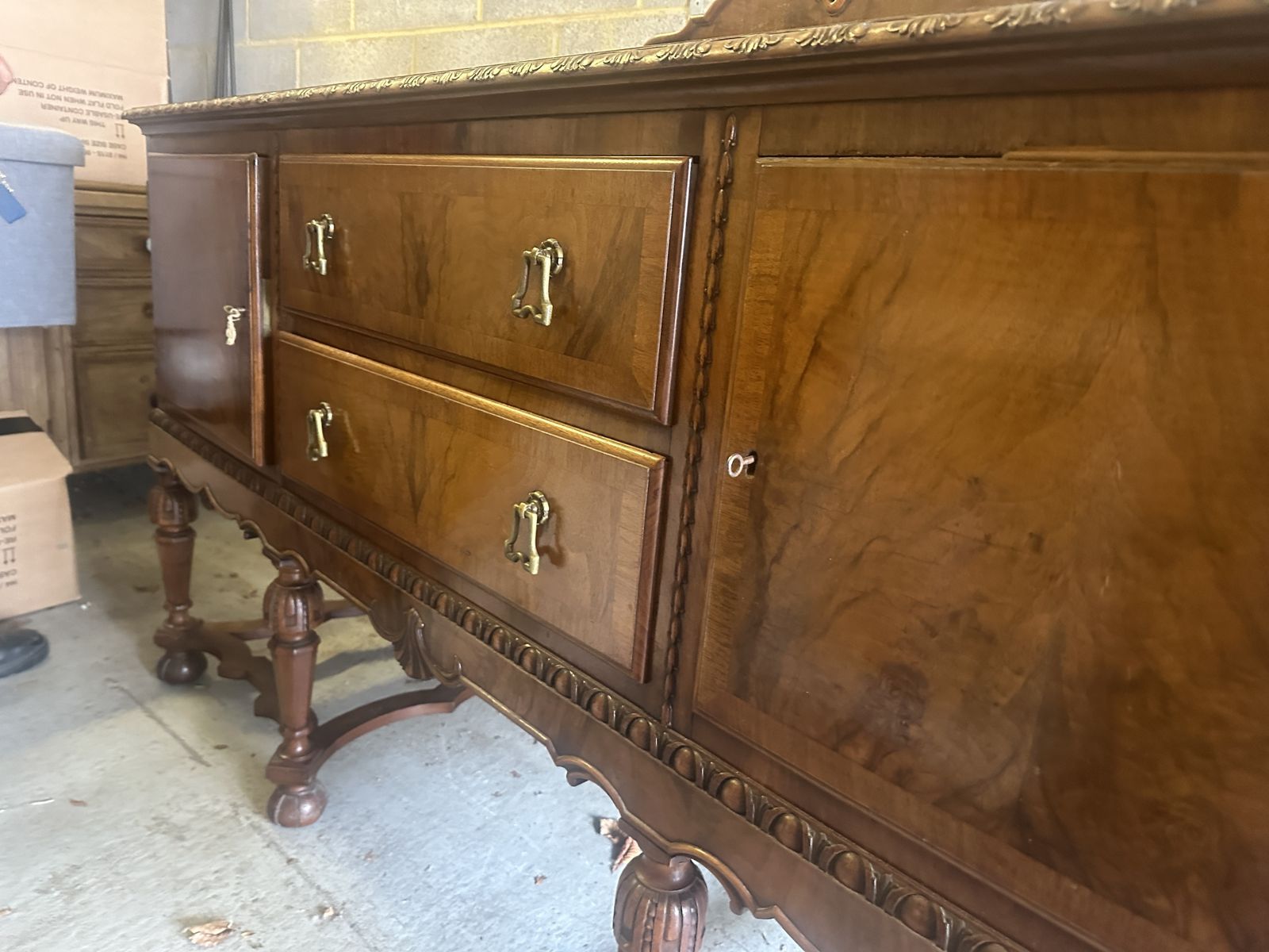 Edwardian Mahogany Sideboard | Ornate Carved Credenza photo Furniture