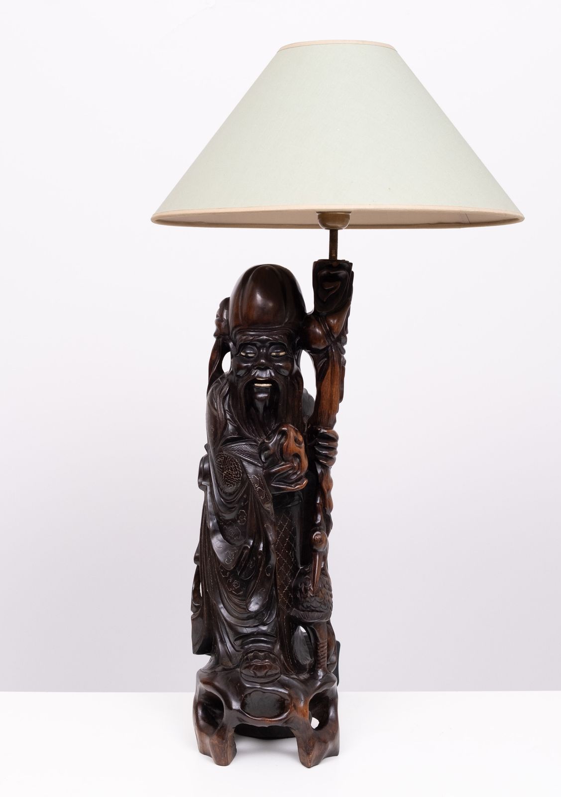 Table Lamp Rosewood   Shoulao   God Of Longevity Prosperety   China