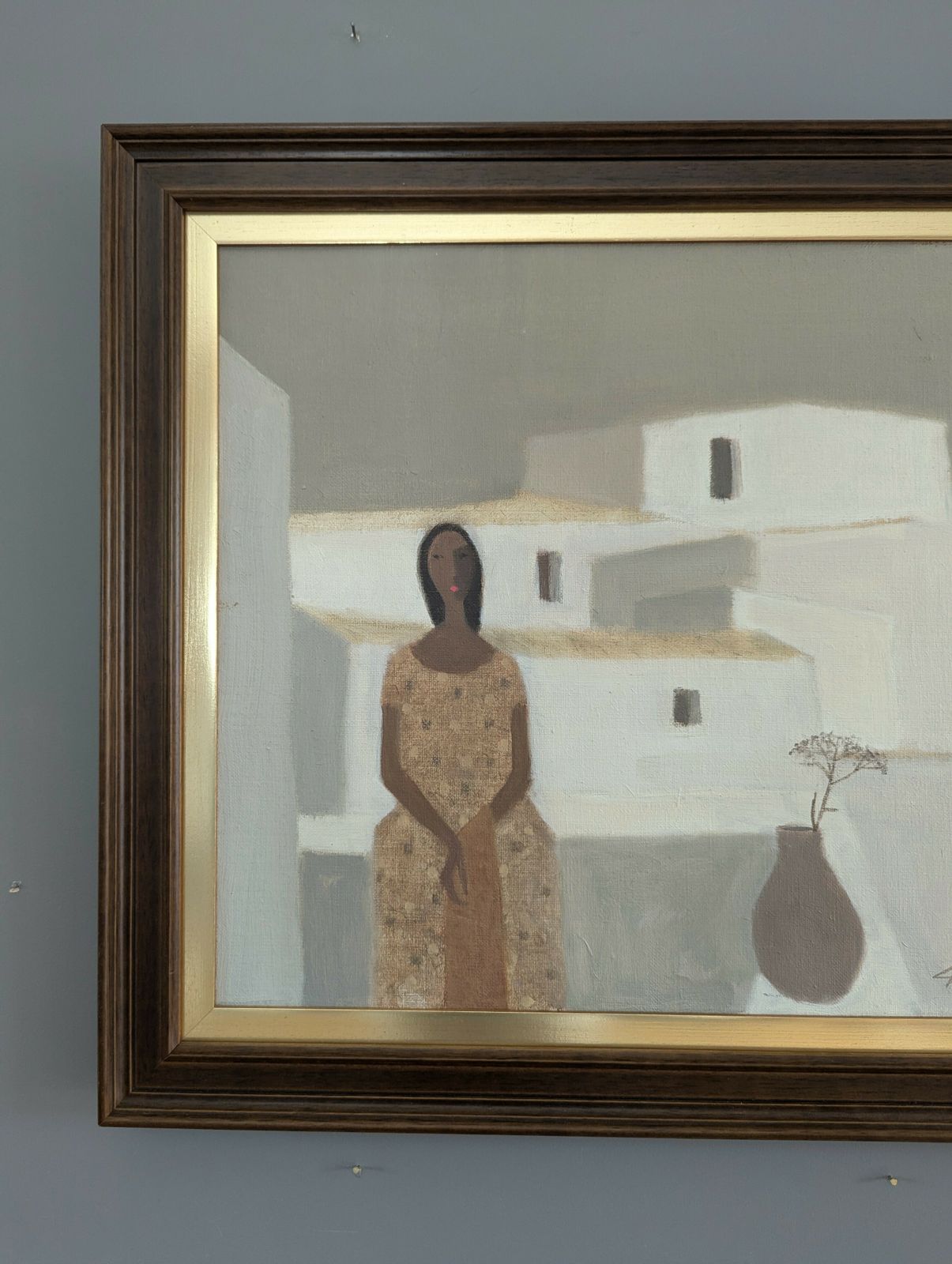 By The Balcony Ledge, Oil Painting photo vinterior