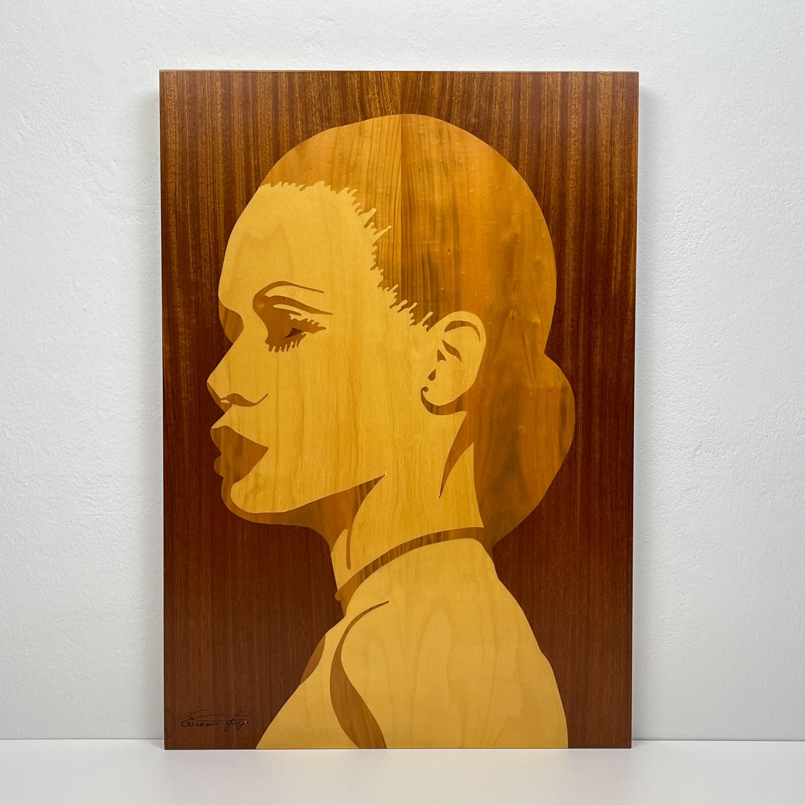 Triptych Wooden Painting "Mulatto" By Criscione Luige, Italy 1985s photo for sale