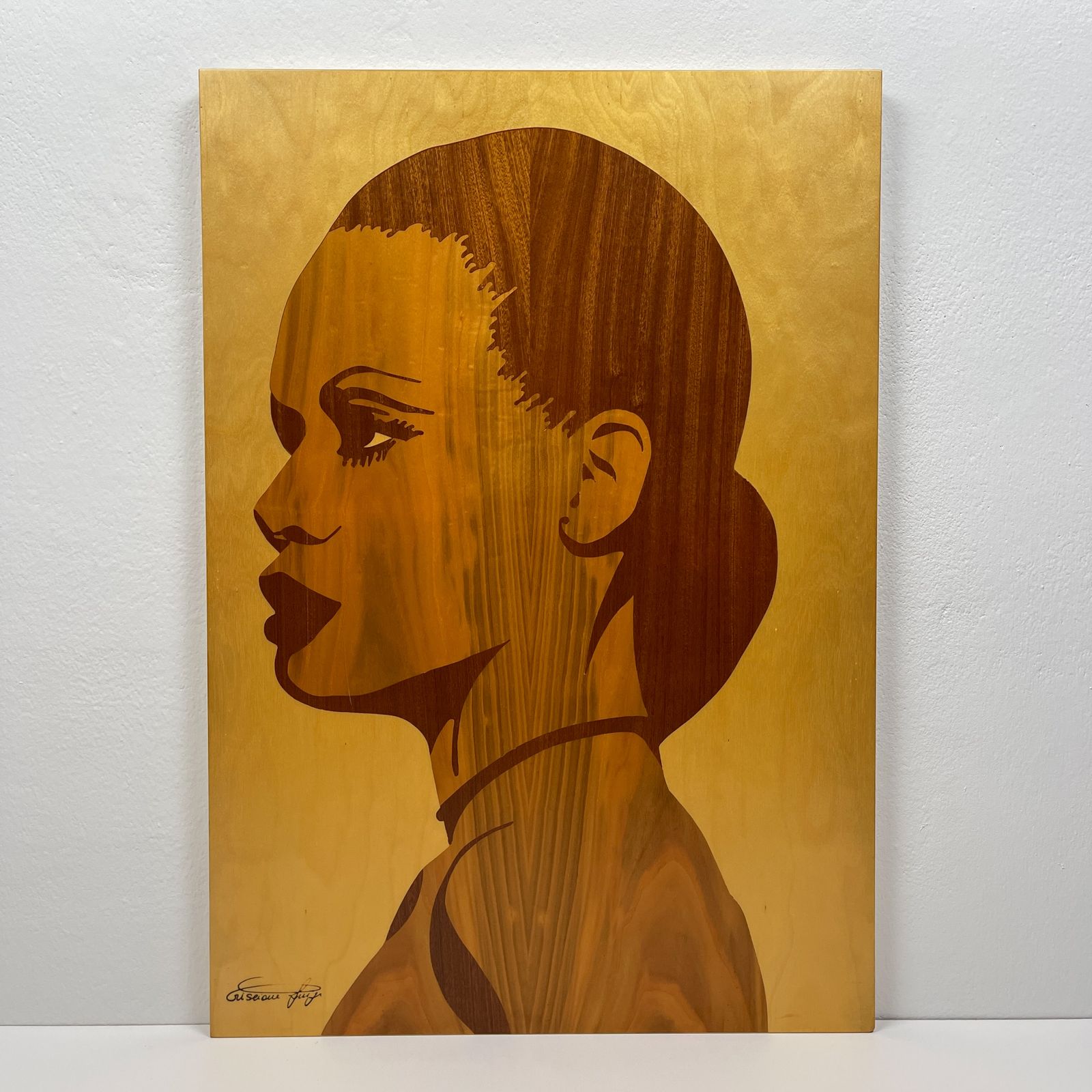 Triptych Wooden Painting "Mulatto" By Criscione Luige, Italy 1985s photo Art