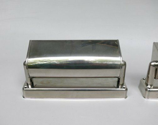 photo vinterior Art Deco Bauhaus Minimalist Nickel Plated Sconces, 1930s, Set Of 2