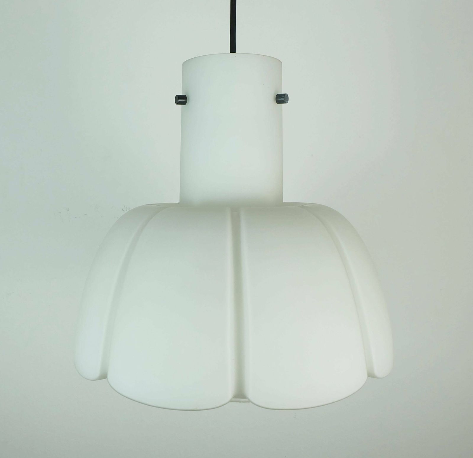 Large Glashuette Limburg Pendant Lamp With White Opal Glass Shade In The Shape Of A Flower photo furniture