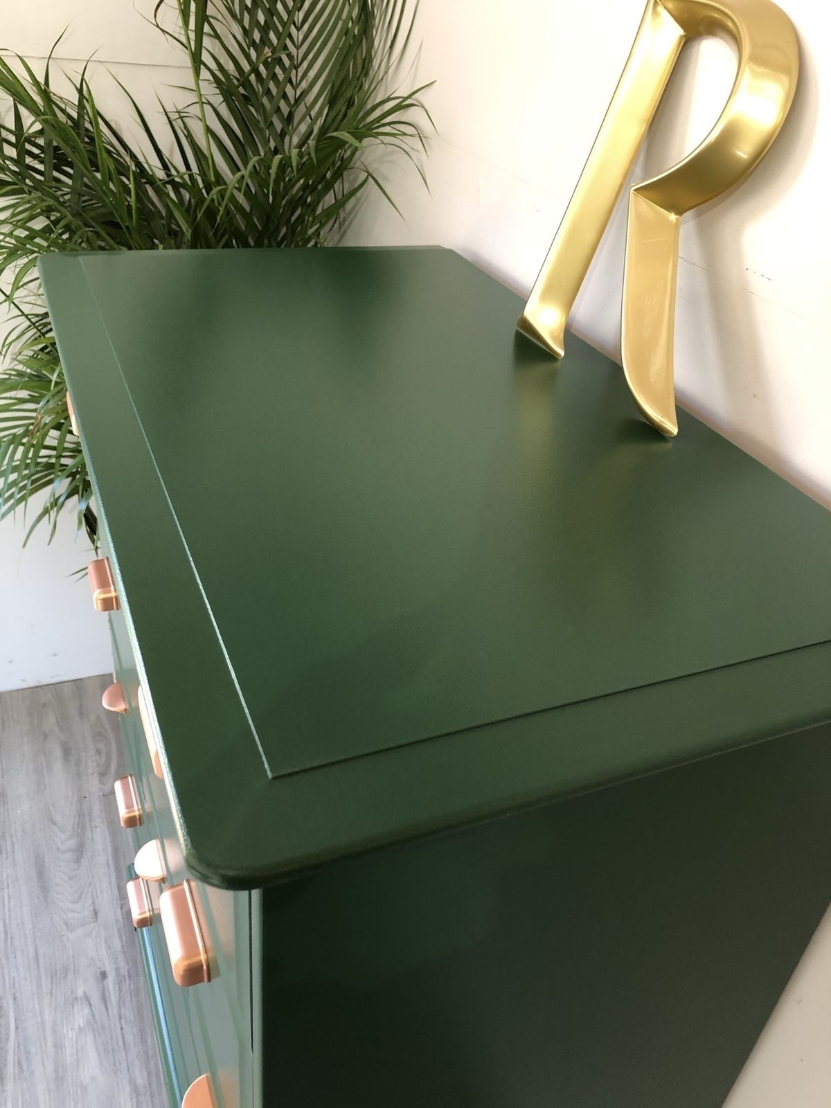 Pair Of Stag Minstrel Tallboy Chest Of Drawers Painted Green photo vintage