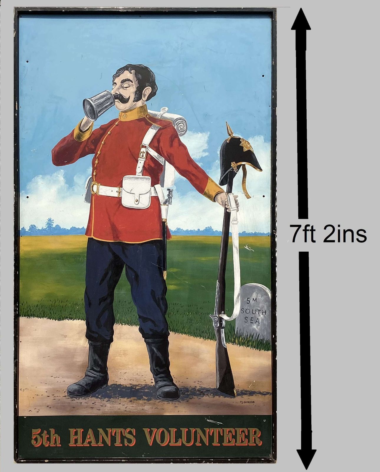 Remarkable C20th Very Large Hand Painted English Pub Sign