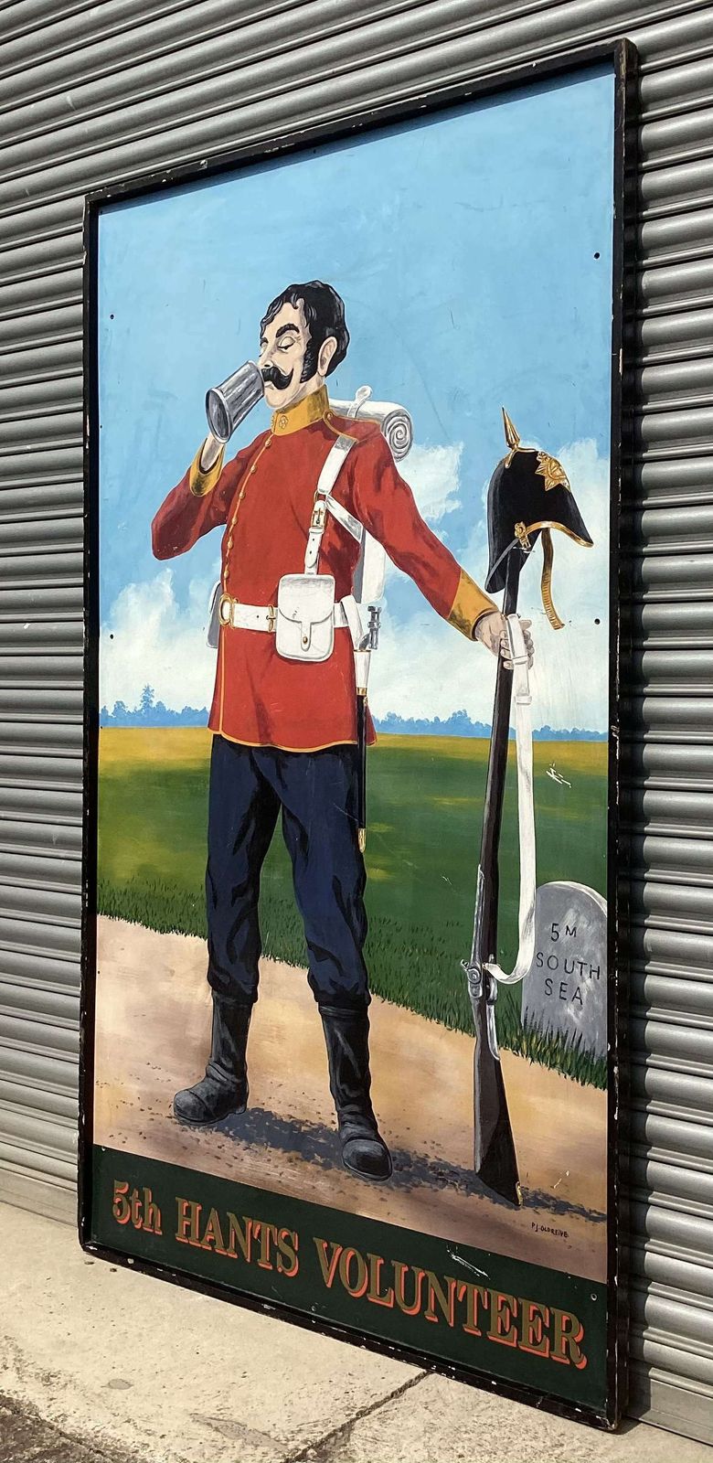Remarkable C20th Very Large Hand Painted English Pub Sign photo Art