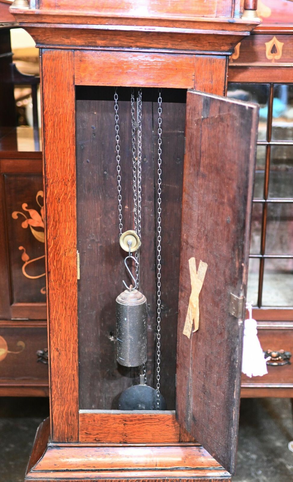 Oak Grandfather Clock Victorian Longcase Woodyear Salisbury photo for sale