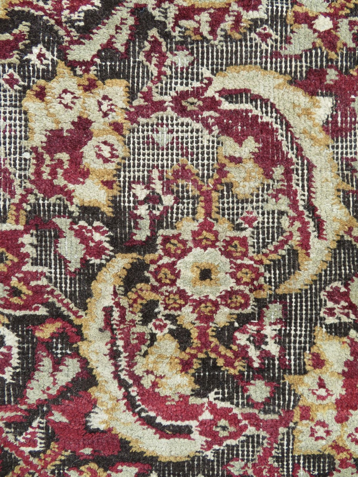 1295.0 Large Mughal Carpet Fragment. North India. 183cm X 168cm. photo