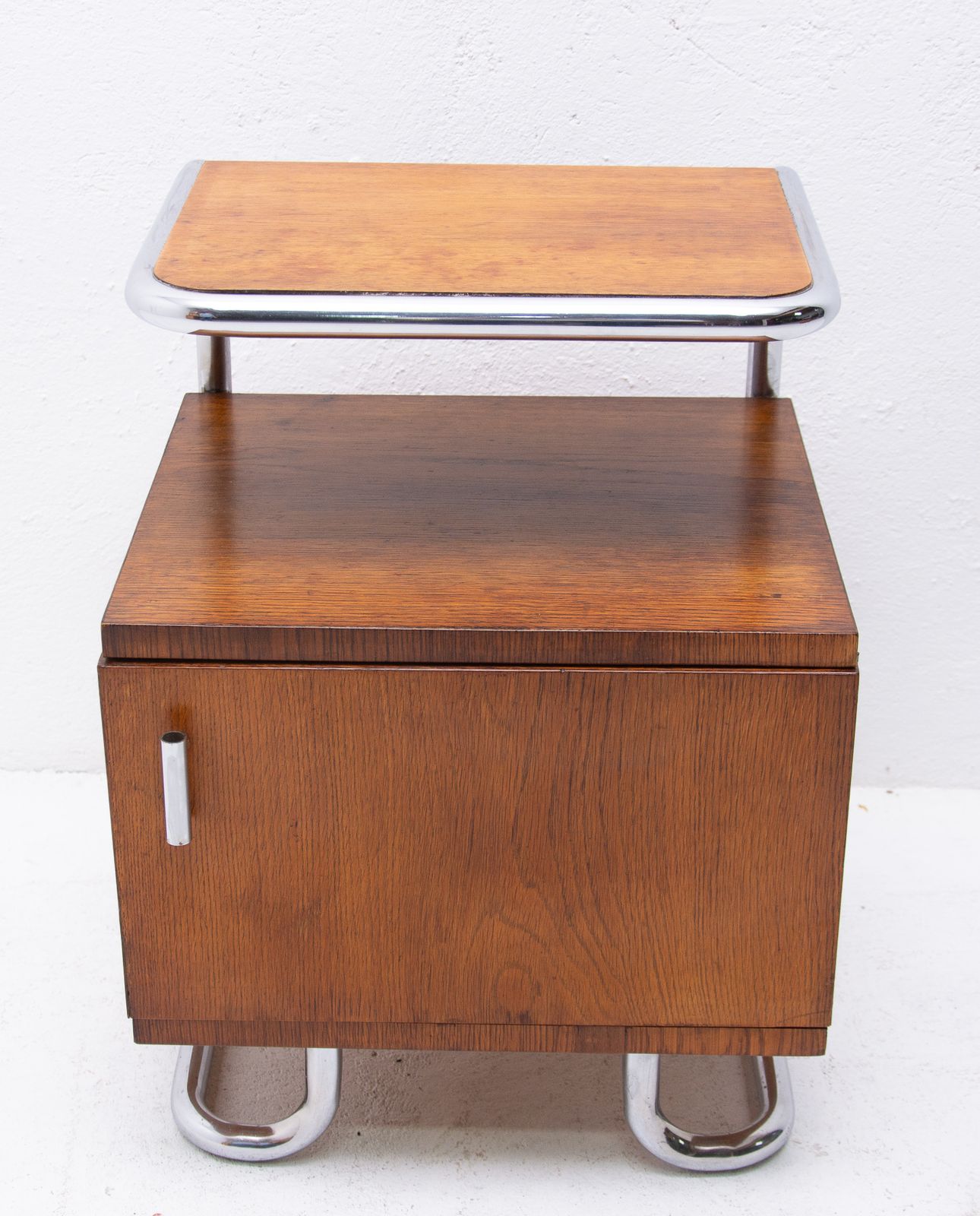 photo furniture Pair Of Functionalist Chromed Night Stands By Kovona, 1950’s, Czechoslovakia