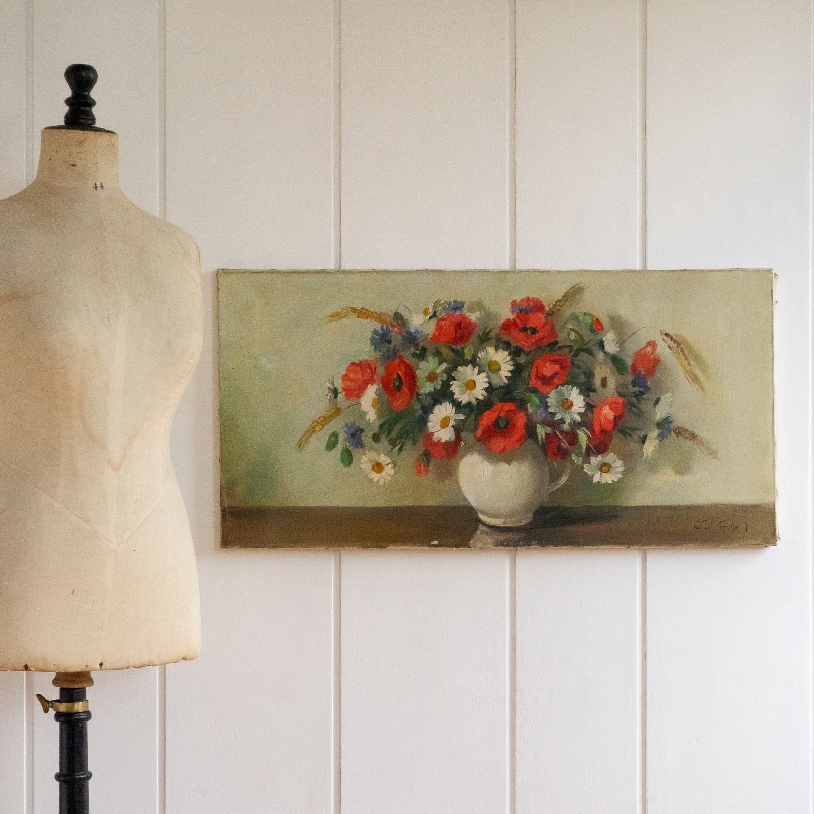 Large French Floral Oil Painting