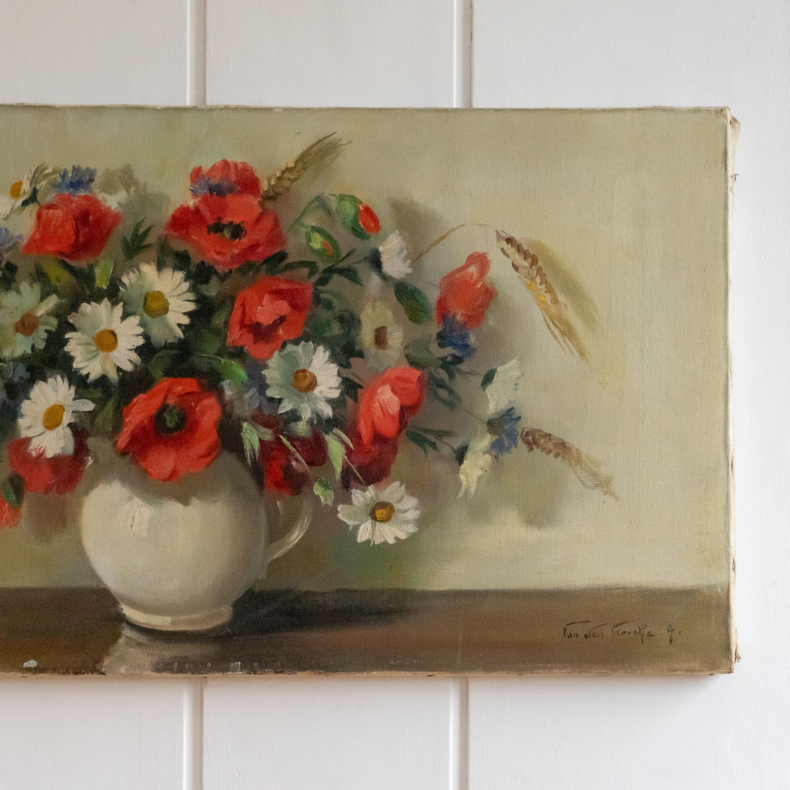 Large French Floral Oil Painting photo for sale
